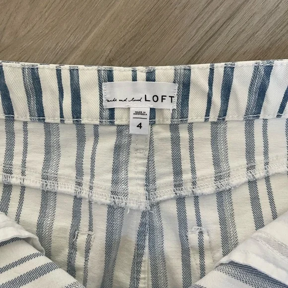 LOFT Blue and White Striped Denim Mini Skirt - Picture 6 of 7